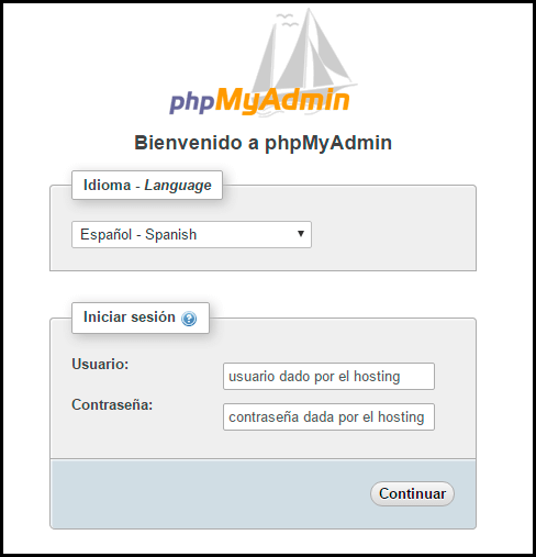 crear una base de datos con php my admin para instalar wordpress